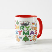 Aardige Kerstkat Mok Cadeau voor Kat Liefhebbers (Voorkant rechts)
