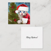 Aardige Kerstkat Notitiekaartje (Voorkant / Achterkant)