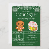 Aardige kerstkoek versierfeest uitnodiging (Voorkant)