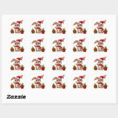 Aardige Kerstkonijn Met Kerstman Hoed Vierkante Sticker (Vel)