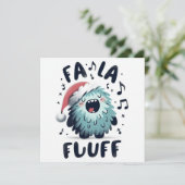 Aardige Kerstliedjeszanger "fa la fluff" Feestdagenkaart (Staand voorkant)