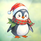 Aardige Kerstman Kerst Penguin Winkel Decoratie Raamsticker (Vel 3)