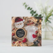 Aardige Kerstman Kerst Zwangerschapsaankondiging Kaart (Staand voorkant)