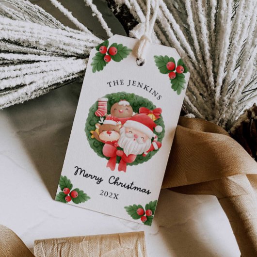 Aardige kerstman kerstpersoonlijk favoriet cadeaulabel