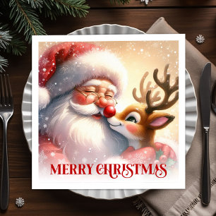 Aardige Kerstman Rudolph Festive Feestservetten Servet