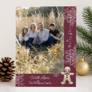 Aardige Kerstman Vakantie Rode Foto Feestdagenkaart