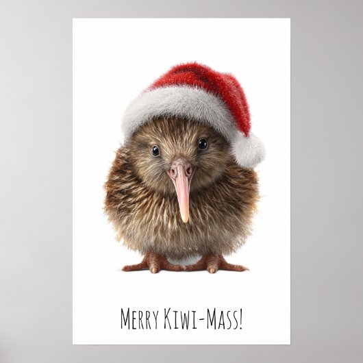 Aardige Kerstmis Kiwi, op maat Poster (Voorkant)