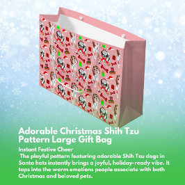 Aardige Kerstmis Shih Tzu-patroon Groot Cadeauzakje