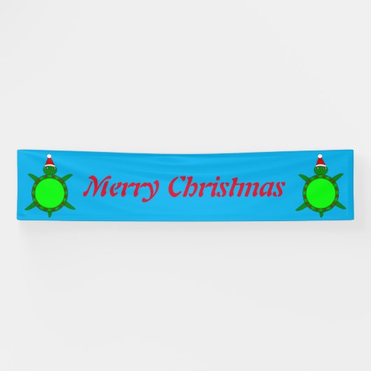 Aardige Kerstschildpad met Bloemige Schildpad Cust Spandoek (Horizontaal)