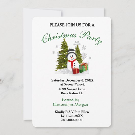 Aardige Kerstvakantie Feest Uitnodiging (Voorkant)