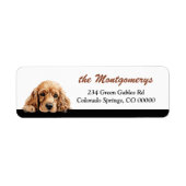 Aardige Kijkende Cocker Spaniel Hond Retouradres Etiket (Voorkant)