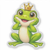 Aardige Kikker Prins Op maat gemaakte vinyl sticke Sticker (Voorkant)