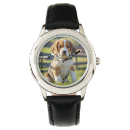 Aardige Kinder Beagle Gepersonaliseerd Horloge