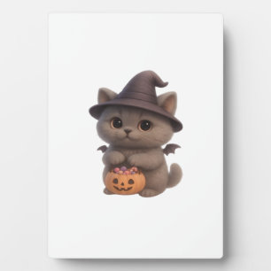 Aardige kitten in Halloween heksenkostuum met emme Fotoplaat