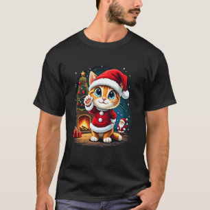 Aardige Kittens Kerst Kat Santa Claus Gezellig Hol T-shirt
