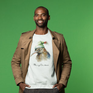 Aardige Kiwi-vogel in Kerstman Elfenhoed, op maat T-shirt