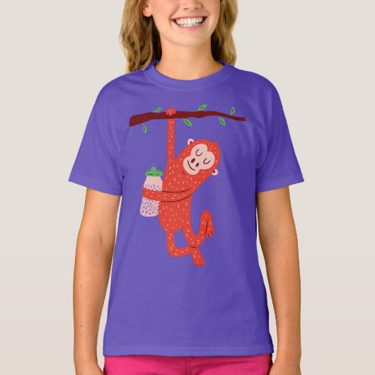 Aardige Kleine Apen Ontwerp T-shirt (Voorkant)