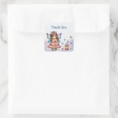 Aardige kleine fee vierkante sticker (Tas)
