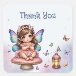 Aardige kleine fee vierkante sticker