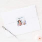 Aardige kleine fee vierkante sticker (Envelop)