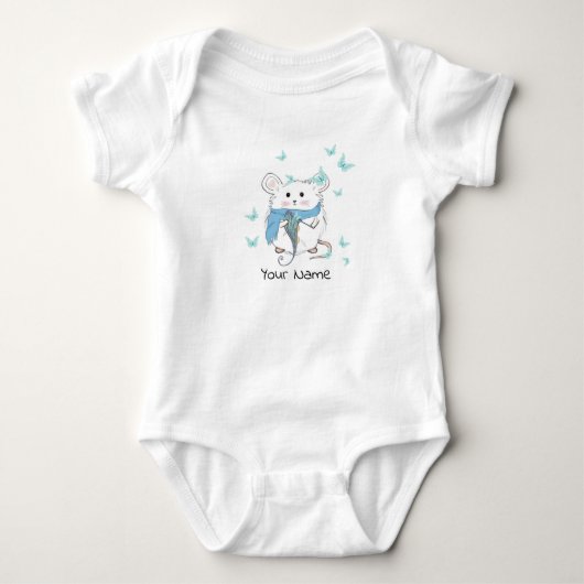 Aardige Kleine Hamster & Vlinders Maatwerk Romper (Voorkant)