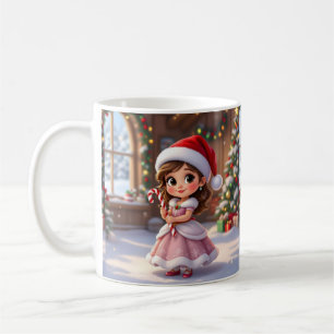 Aardige kleine prinses met kersthoed koffiemok