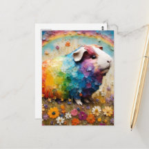 Aardige Kleurrijke Cavia in de Weide Collage