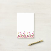 Aardige Kleurrijke Meisjesachtige Bloeiende Bloeme Post-it® Notes (Op bureau)