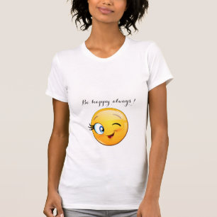Aardige knipogende emoji gezicht - wees altijd bli t-shirt