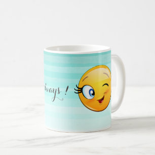 Aardige knipogende Emoji-gezicht - wees altijd gel Koffiemok