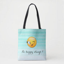 Aardige knipogende Emoji-gezicht - wees altijd gel Tote Bag