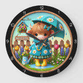 Aardige Koe in Regen Kinderklok Grote Klok (Voorkant)