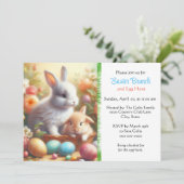 Aardige Konijn Konijnen Pasen Brunch Kaart (Staand voorkant)