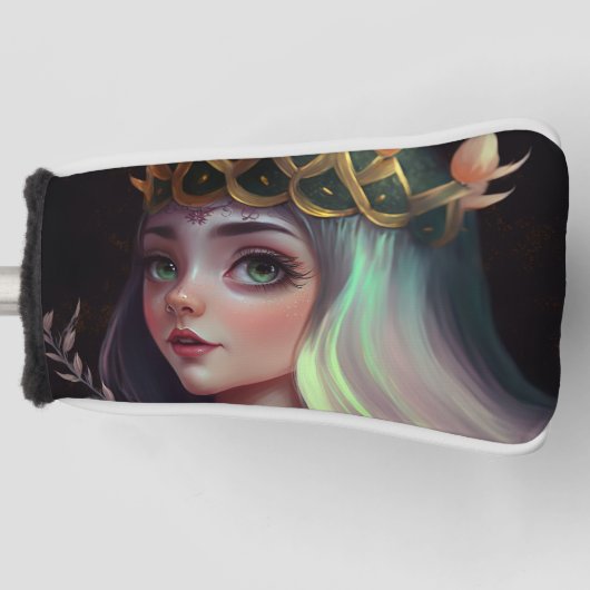 Aardige Koningin Met Grote Ogen Golfheadcover (Voorkant)