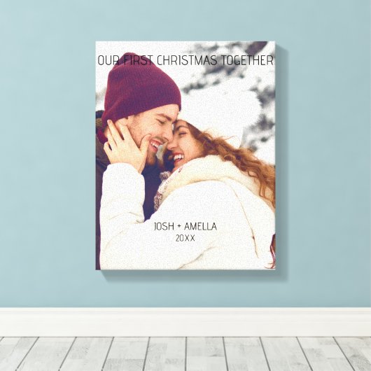 Aardige Koppel Aangepaste Foto Canvas Afdruk (Insitu (Houten vloer))