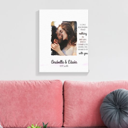 Aardige Koppel Aangepaste Foto Canvas Afdruk (Insitu (Woonkamer))