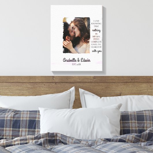 Aardige Koppel Aangepaste Foto Canvas Afdruk (Insitu (Slaapkamer))