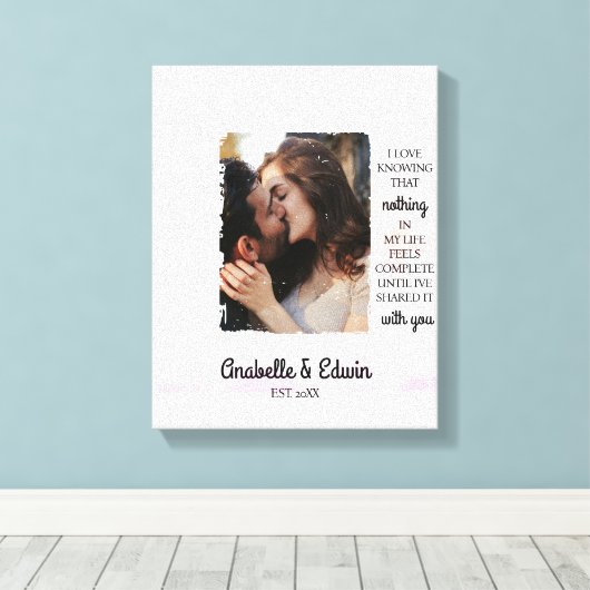 Aardige Koppel Aangepaste Foto Canvas Afdruk (Insitu (Houten vloer))