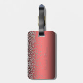 Aardige Koraal Rode Glanzende Folie Confetti, Rode Bagagelabel (Achterkant verticaal)