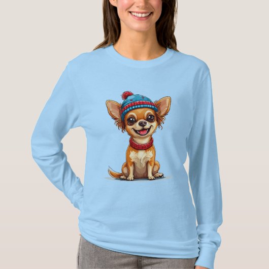 Aardige Lachende Chihuahua T-shirt (Voorkant)