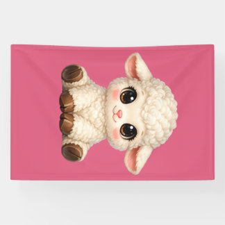 Aardige Lachende Lam Cartoon Ontwerp Banner