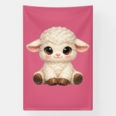 Aardige Lachende Lam Cartoon Ontwerp Banner (Verticaal)