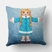 Aardige Lachende Sneeuw Maagd Kussen (Achterkant)
