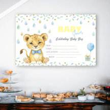 Aardige Leeuwen Baby Shower Uitnodiging – Persoonl