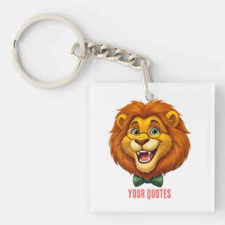 Aardige Leeuwen Mascotte met Strik voor Kinderen Sleutelhanger