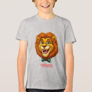 Aardige Leeuwen Mascotte met Strik voor Kinderen Tri-Blend Shirt