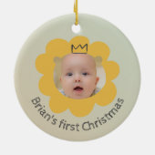 Aardige Leeuwenbaby Foto Met Aangepaste Naam Keramisch Ornament (Achterkant)