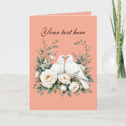 Aardige liefdesduiven aanpasbaar kaart (Voorkant)