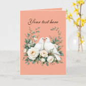 Aardige liefdesduiven aanpasbaar kaart (Gele Bloem)