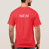 Aardige Mannen Tekst Rode Kleur Knap en Cool T-shirt (Achterkant)